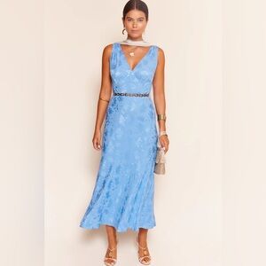 NWOT Rixo Sandrine Dress Blue US 4